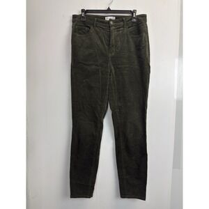 Ann Taylor LOFT Corduroy Pants Womens 8/29 Green High‎ Rise Skinny Leg Casual